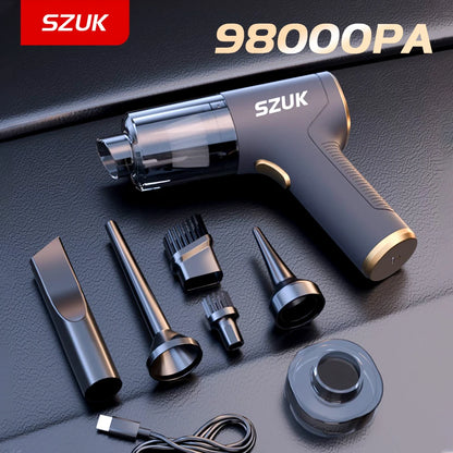 98000PA Mini Car Vacuum Cleaner Powerful Cleaning Machine Strong Suction Handheld for Car Home Portable Wireless Cleaner