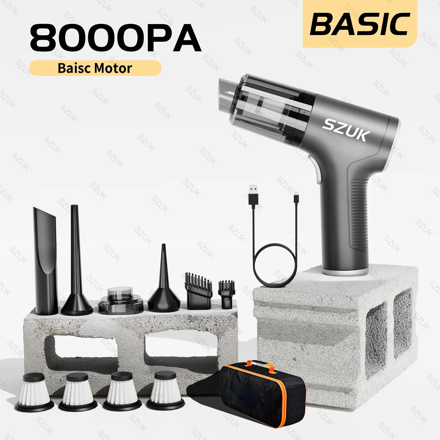 98000PA Mini Car Vacuum Cleaner Powerful Cleaning Machine Strong Suction Handheld for Car Home Portable Wireless Cleaner